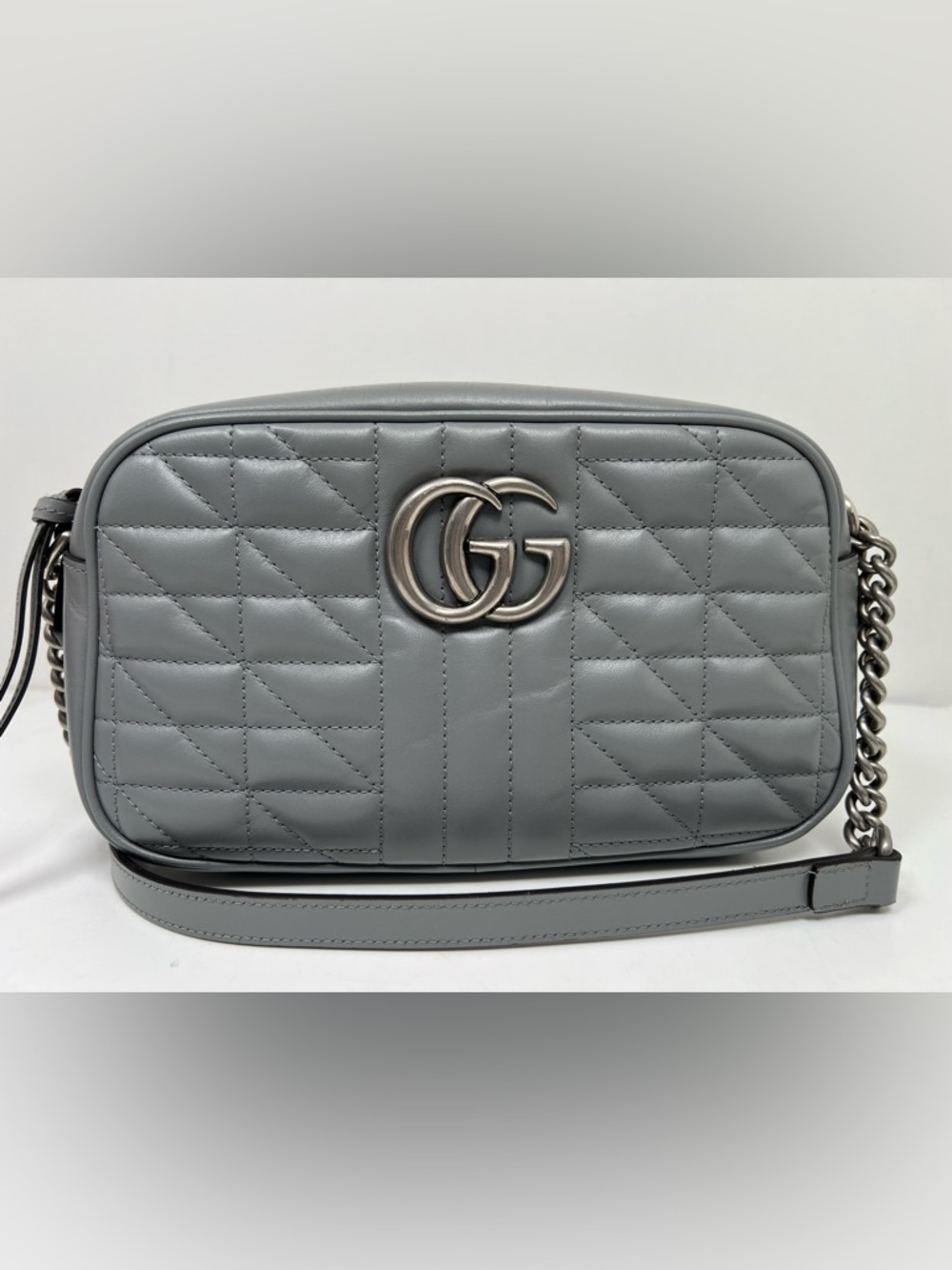 Gucci Double G Marmont Gray Crossbody Bag
